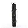 Pleaser RAZZLE-1040WR Black Reptile Print Ankle Boots