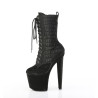 Pleaser RAZZLE-1040WR Black Reptile Print Ankle Boots