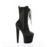 Pleaser RAZZLE-1040WR Black Reptile Print Ankle Boots