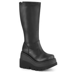 Demonia SHAKER-65WC Vegan Wide Calf Knee High Boots