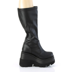 Demonia SHAKER-65WC Vegan Wide Calf Knee High Boots