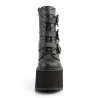 Demonia SWING-103 Black Vegan Platform Buckle Boots