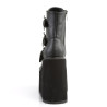 Demonia SWING-103 Black Vegan Platform Buckle Boots