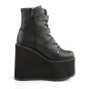 Demonia SWING-103 Black Vegan Platform Buckle Boots