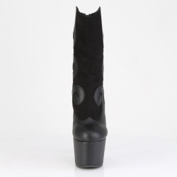 Pleaser ADORE-1034 Black Vegan Suede Leather Ankle Boots