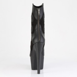 Pleaser ADORE-1034 Black Vegan Suede Leather Ankle Boots