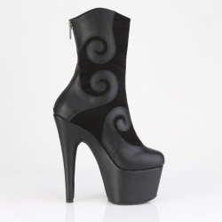Pleaser ADORE-1034 Black Vegan Suede Leather Ankle Boots