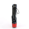 Pleaser BEJEWELED-1020-7 Black Hologram Patent Red Stra