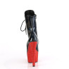 Pleaser BEJEWELED-1020-7 Black Hologram Patent Red Stra