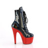 Pleaser BEJEWELED-1020-7 Black Hologram Patent Red Stra