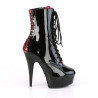 Pleaser DELIGHT-1020FH Black Patent Heeled Ankle Boots