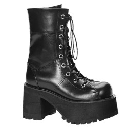Demonia RANGER-301 Black Vegan Chunky Platform Boots Women