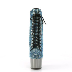 Pleaser ADORE-1020CHRS Turquoise Strass Pewter Chrome