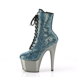 Pleaser ADORE-1020CHRS Turquoise Strass Pewter Chrome
