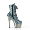 Pleaser ADORE-1020CHRS Turquoise Strass Pewter Chrome