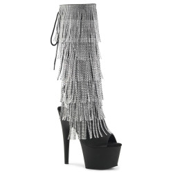 Pleaser ADORE-2024RSF Black Platform Fringe Boots