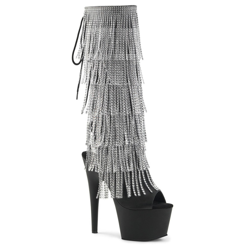 Pleaser ADORE-2024RSF Black Platform Fringe Boots Pleaser ADORE-2024RSF Black Platform Fringe Boots