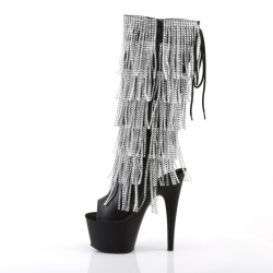 Pleaser ADORE-2024RSF Black Platform Fringe Boots