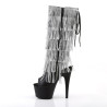 Pleaser ADORE-2024RSF Black Platform Fringe Boots