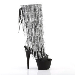 Pleaser ADORE-2024RSF Black Platform Fringe Boots