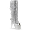 Pleaser ADORE-2024RSF Silver Platform Fringe Boots