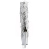 Pleaser ADORE-2024RSF Silver Platform Fringe Boots