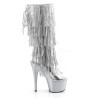 Pleaser ADORE-2024RSF Silver Platform Fringe Boots