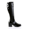 Funtasma RETRO-300 Black Patent Chunky Heel 70s Boots