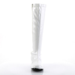 Funtasma RETRO-300 White Patent Chunky Heel 70s Boots