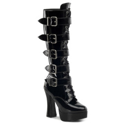 Pleaser ELECTRA-2042 Patent Chunky 70s Abba Boots