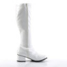 Funtasma RETRO-300 White Patent Chunky Heel 70s Boots