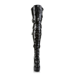 Pleaser ELECTRA-3028 Patent Platform Thigh High Boots