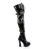 Pleaser ELECTRA-3028 Patent Platform Thigh High Boots