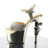 Pleaser REVOLVER-709G Gold Glitter Chrome Sale Women