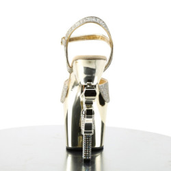 Pleaser REVOLVER-709G Gold Glitter Chrome Sale Women