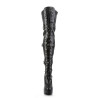 Pleaser ELECTRA-3028 Black Platform Thigh High Boots