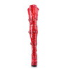 Pleaser ELECTRA-3028 Red Platform Thigh High Boots
