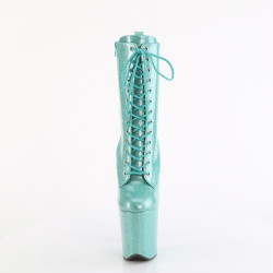 Pleaser FLAMINGO-1040GP Baby Blue Glitter Heeled Boots