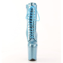 Pleaser FLAMINGO-1040GP Baby Blue Glitter Patent Boots