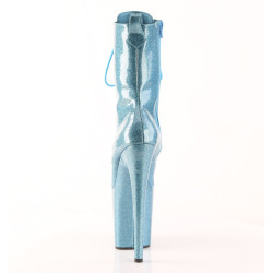 Pleaser FLAMINGO-1040GP Baby Blue Glitter Patent Boots