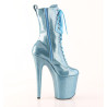 Pleaser FLAMINGO-1040GP Baby Blue Glitter Patent Boots