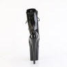 Pleaser FLAMINGO-1040GP Black Glitter Patent Ankle Boots
