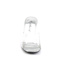 Fabulicious ROMANCE-301 Transparent Lucite Heeled Mules