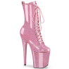 Pleaser FLAMINGO-1040GP Rose Glitter Patent Ankle Boots