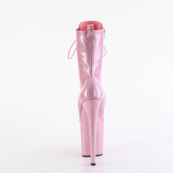 Pleaser FLAMINGO-1040GP Rose Glitter Patent Ankle Boots