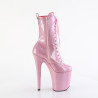 Pleaser FLAMINGO-1040GP Rose Glitter Patent Ankle Boots