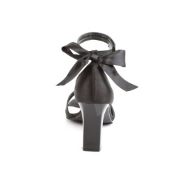 Pleaser Pink Label ROMANCE-372 Black Satin Sale Women