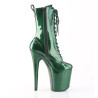 Pleaser FLAMINGO-1040GP Green Glitter Patent Ankle Boots