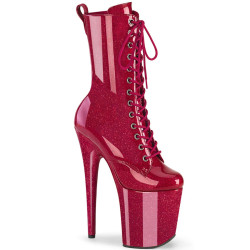 Pleaser FLAMINGO-1040GP Purple Heeled Ankle Boots