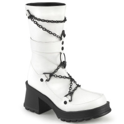 Demonia BRATTY-120 White Vegan Leather Sale Women